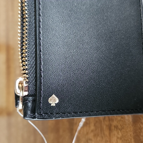 Kate Spade Black Pebbled Leather Bifold Wallet NWOT - Picture 7 of 8